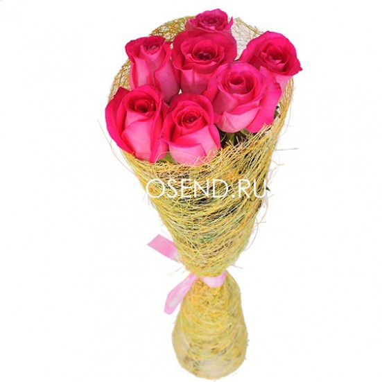 Букет «7 розовых роз» - фото 3